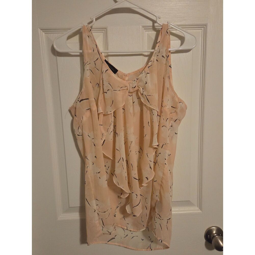 Women's AB Studio Size Large Shirt - Pink, Brown and Cream
